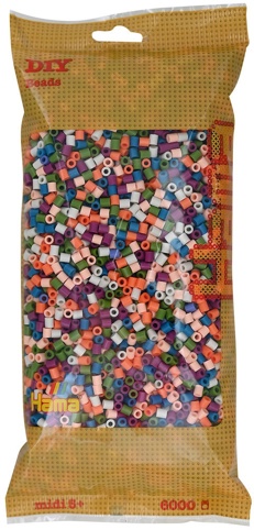 Hama, Perler, midi, mix 58, 6.000 stk.
