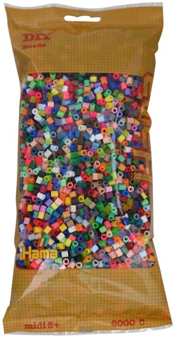 Hama, Perler, midi, mix 68, 6.000 stk.