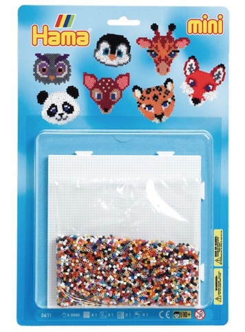Hama, Perlesæt, mini, dyrehoveder