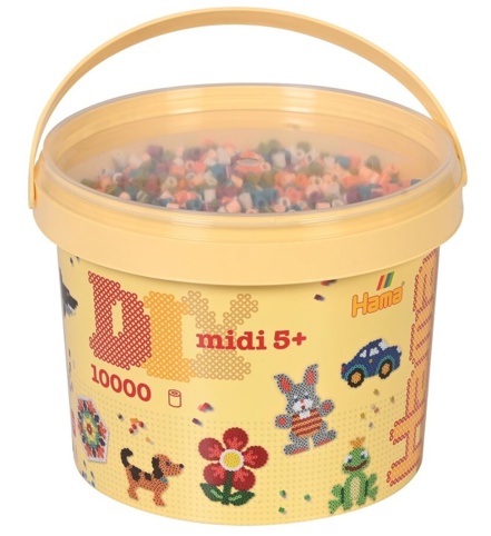 Hama, Perler i spand, midi, mix 58, 10.000 stk.