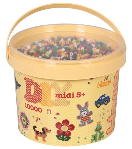 Hama, Perler i spand, midi, mix 66, 10.000 stk.