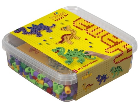 Hama, Perlesæt i bøtte, maxi, dinosaur