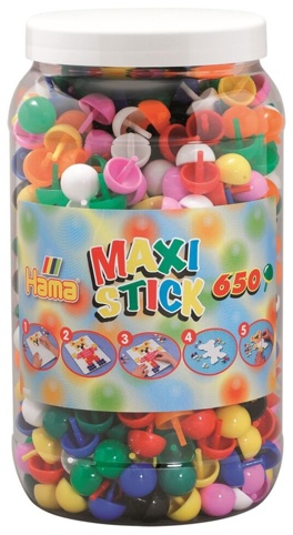Hama, Stifter i bøtte, maxi stick, mix, 650 stk.