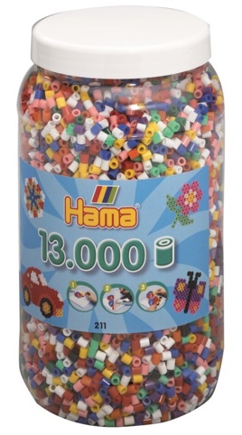 Hama, Perler i bøtte, midi, mix 00, 13.000 stk.