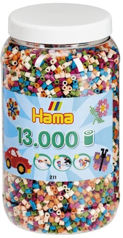 Hama, Perler i bøtte, midi, mix 58, 13.000 stk.