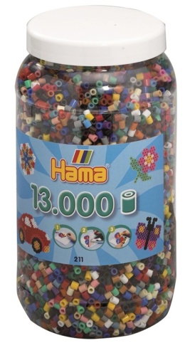 Hama, Perler i bøtte, midi, mix 67, 13.000 stk.