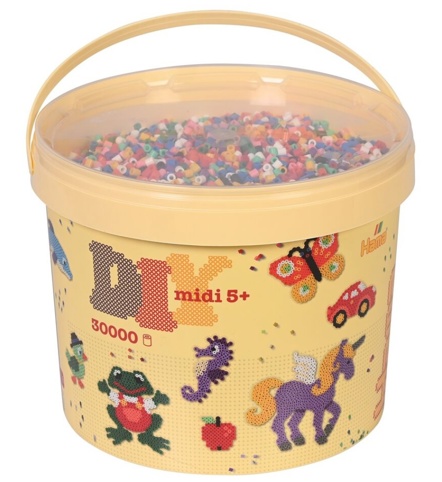 Hama, Perler i spand, midi, mix 00, 30.000 stk.