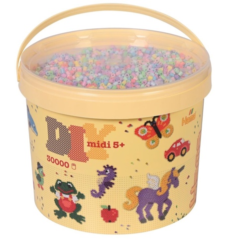Hama, Perler i spand, midi, mix 50 (pastel), 30.000 stk.
