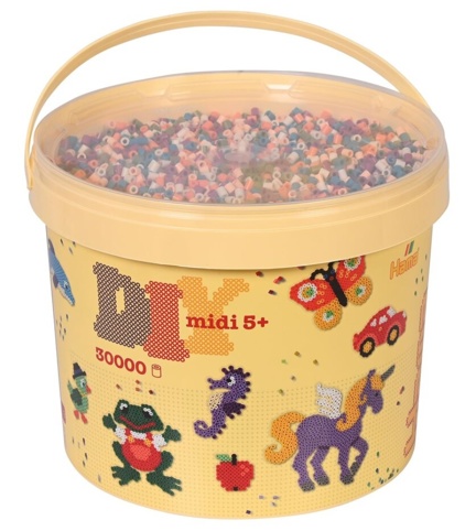 Hama, Perler i spand, midi, mix 58, 30.000 stk.