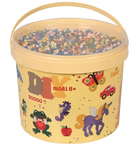 Hama, Perler i spand, midi, mix 66, 30.000 stk.