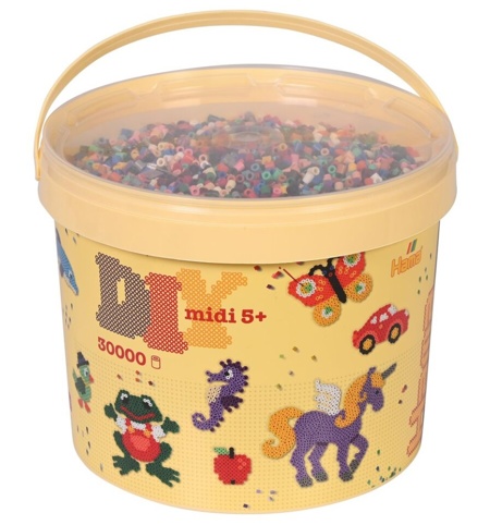 Hama, Perler i spand, midi, mix 67, 30.000 stk.