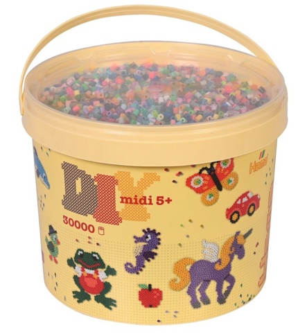 Hama, Perler i spand, midi, mix 68, 30.000 stk.