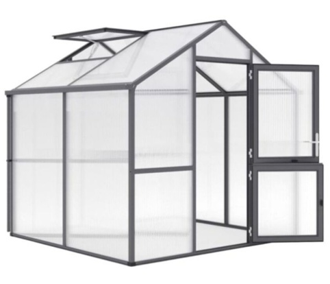 Drivhus Iris II, grå, 5,06 m²