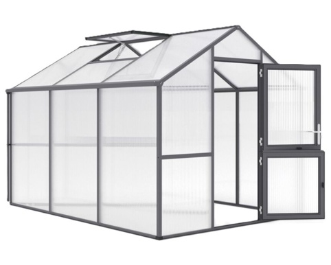 Drivhus Iris III, grå, 7,53 m²