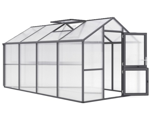 Drivhus Iris IV, grå, 10 m²