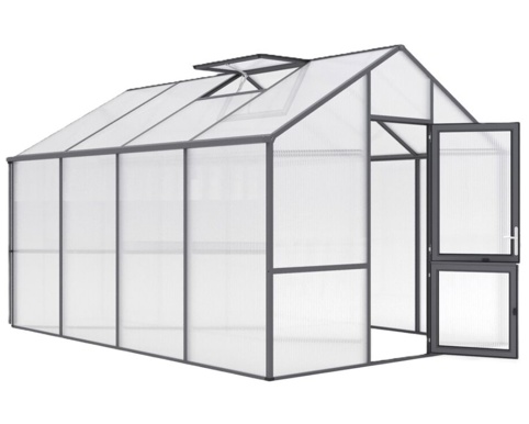 Drivhus, Dahlia IV, grå, 12,74 m²