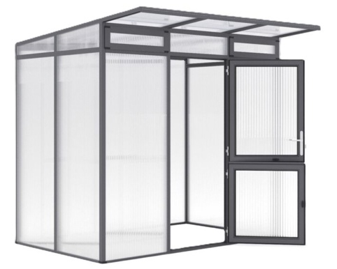 Drivhus, Santini II small, grå, 3,5 m²