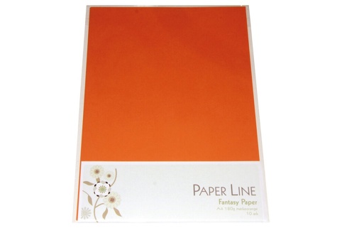 Paper Line, Karton, mørkeorange, A4, 10 ark