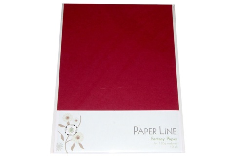 Paper Line, Karton, mørkerød, A4, 10 ark