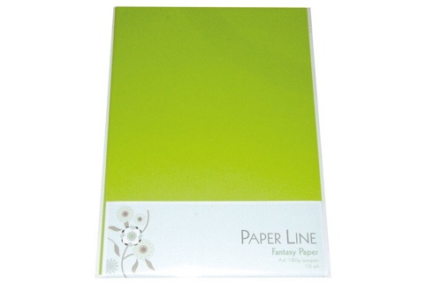 Paper Line, Karton, lysegrøn, A4, 10 ark