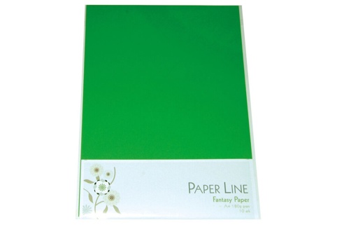Paper Line, Karton, grøn, A4, 10 ark