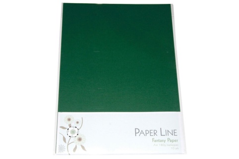 Paper Line, Karton, mørkegrøn, A4, 10 ark
