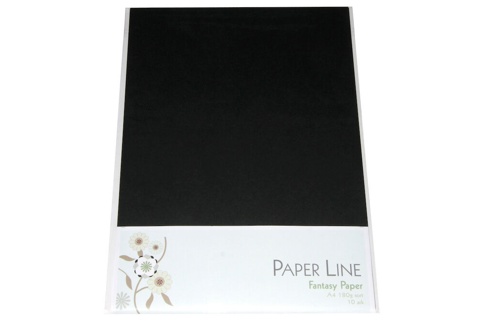Paper Line, Karton, sort, A4, 10 ark