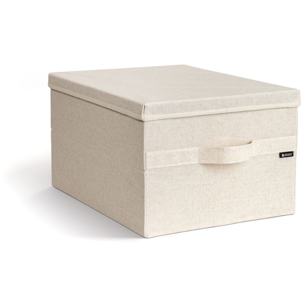 Bigso, Opbevaringskasse m/låg, beige, large